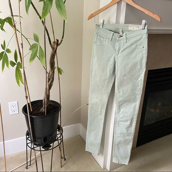 RAG & BONE Mint Green Low Rise Denim Leggings - Picture 2 of 9